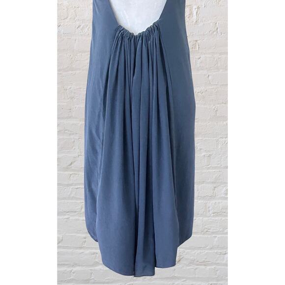 Anthropologie Morgan Carper Cornflower Blue Silk Slip Cocktail Event Dress Sz S - Picture 6 of 8